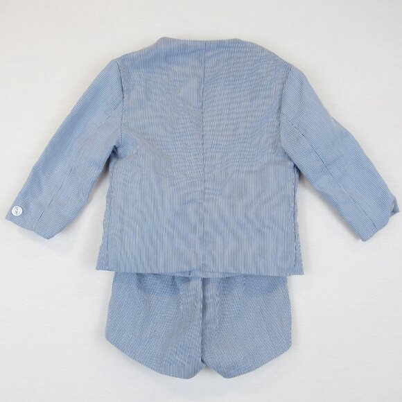 Magic Years Vintage Overall Set Toddler Boy 2T Jacket Shorts Two Piece Pinstripe - Picture 4 of 16